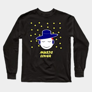 music lover cute guy Long Sleeve T-Shirt